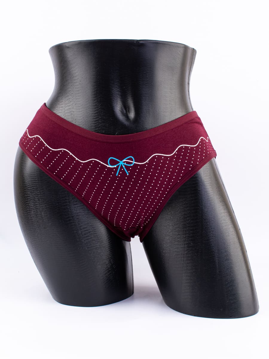 Слипы в горошек с принтом "бантик"