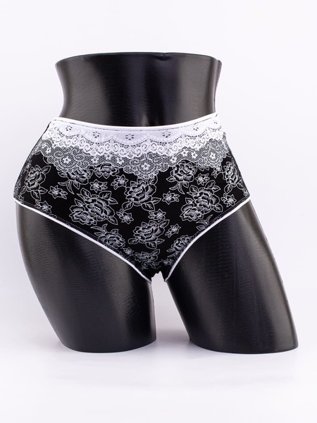 Слипы с кружевом и цветочным принтом