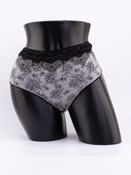 Слипы с кружевом и цветочным принтом