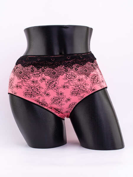 Слипы с кружевом и цветочным принтом