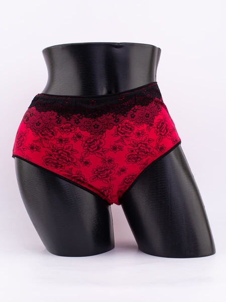 Слипы с кружевом и цветочным принтом