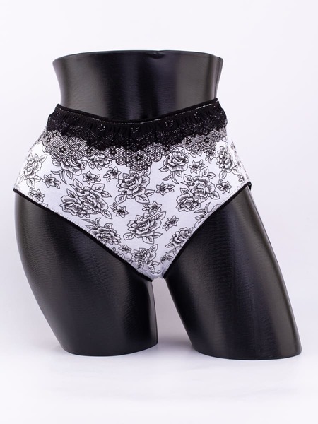 Слипы с кружевом и цветочным принтом