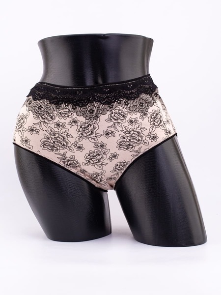 Слипы с кружевом и цветочным принтом